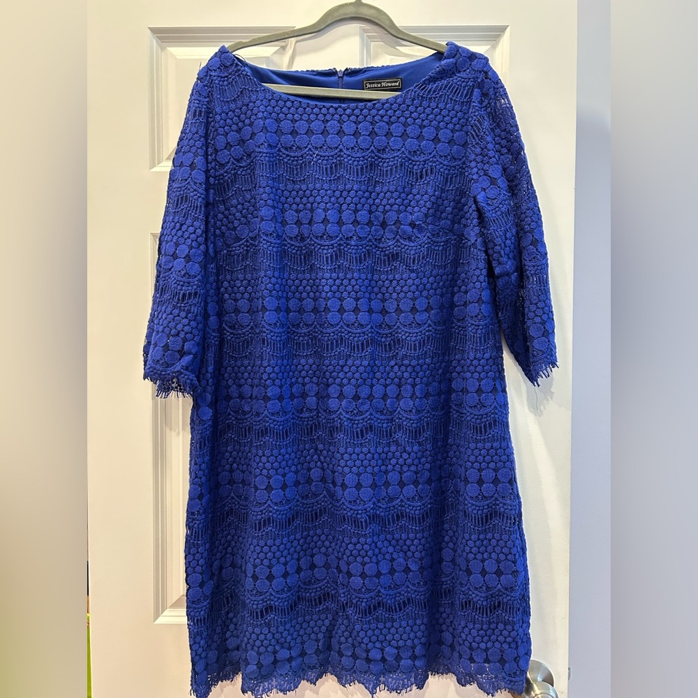 Jessica Howard Royal Blue Textured Dress